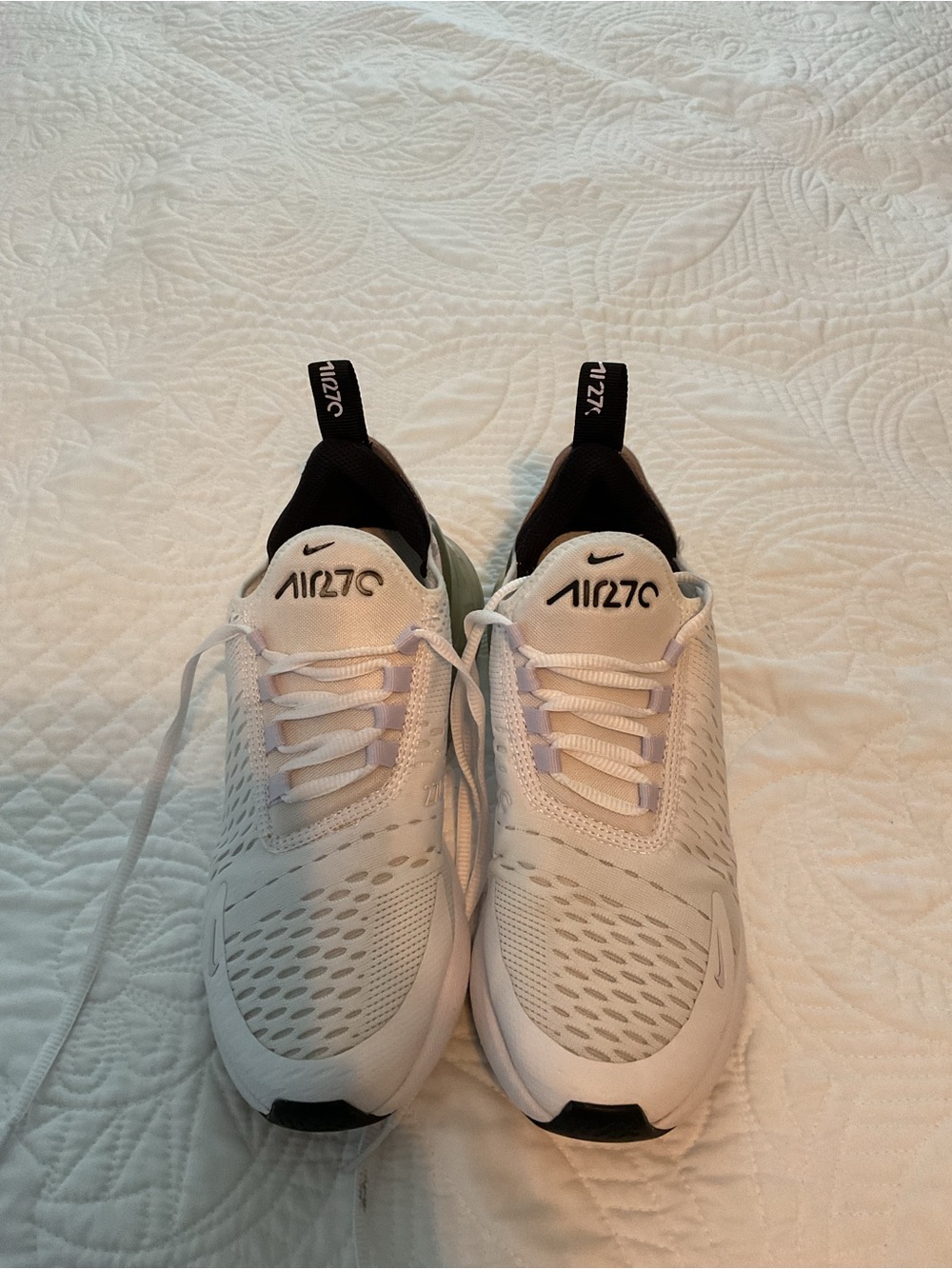 Nike Air270 White and Black Women's Running Shoes